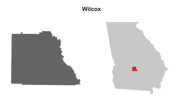 Conjunto de mapas en blanco del condado de Wilcox, Georgia