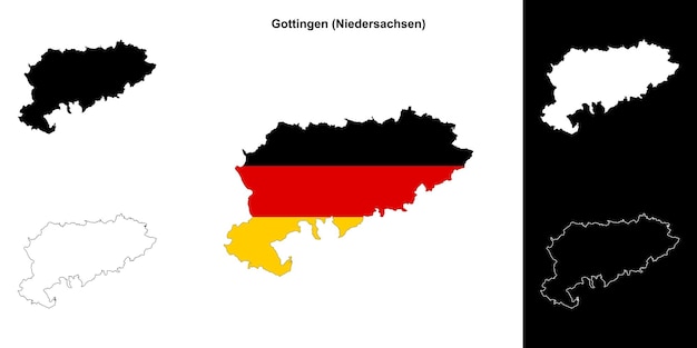 El conjunto de mapas en blanco de Göttingen Niedersachsen