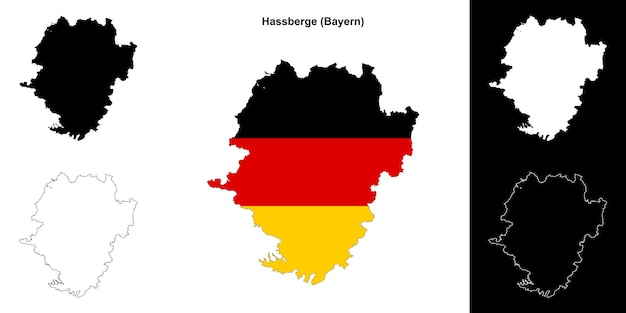 El conjunto de mapas en blanco de Hassberge Bayern