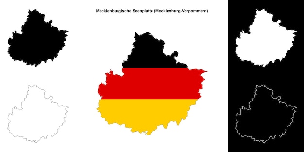 El conjunto de mapas en blanco de Mecklenburg-Vorpommern