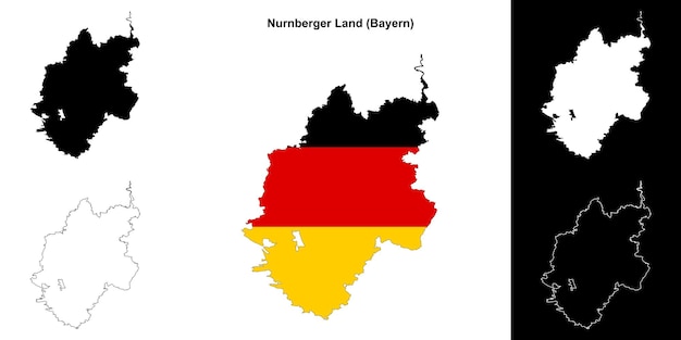 El conjunto de mapas en blanco de Nurnberger Land Bayern