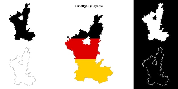 El conjunto de mapas en blanco de Ostallgau Bayern