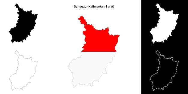 El conjunto de mapas en blanco de Sanggau