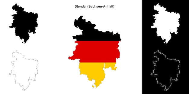 El conjunto de mapas en blanco de Stendal Sachsen Anhalt