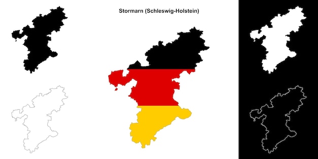 El conjunto de mapas en blanco de Stormarn Schleswig Holstein