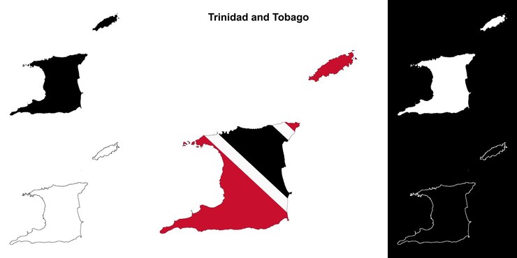 conjunto de mapas en blanco de Trinidad y Tobago