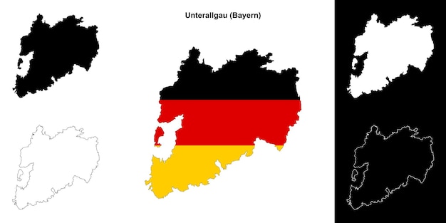 El conjunto de mapas en blanco de Unterallgau Bayern