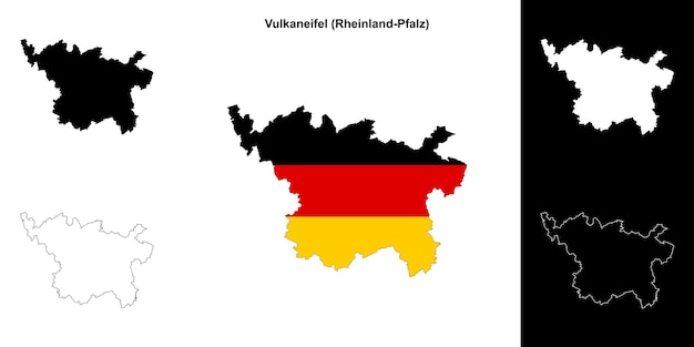 El conjunto de mapas en blanco de Vulkaneifel Rheinland Pfalz