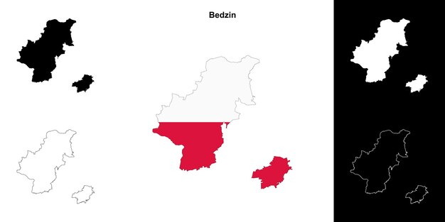 Conjunto de mapas del condado de Bedzin