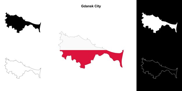 Conjunto de mapas del condado de la ciudad de Gdansk