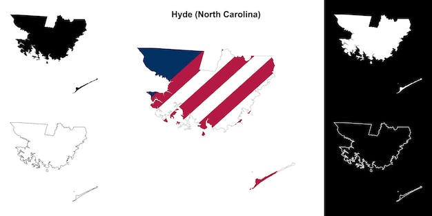 Conjunto de mapas del condado de Hyde, Carolina del Norte