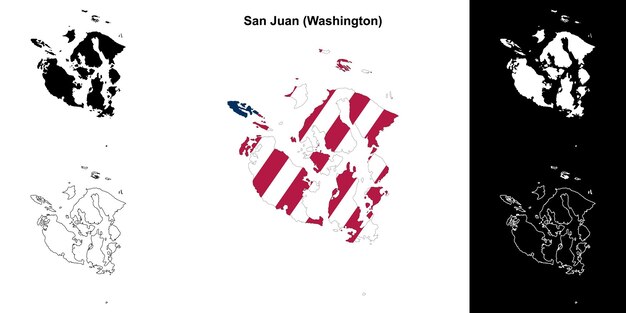 Conjunto de mapas del condado de San Juan en Washington