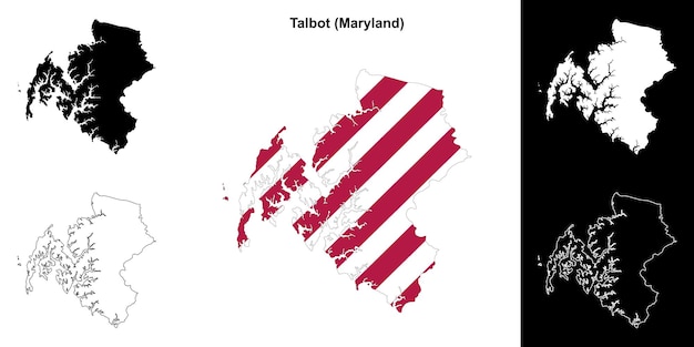 Conjunto de mapas del condado de Talbot en Maryland