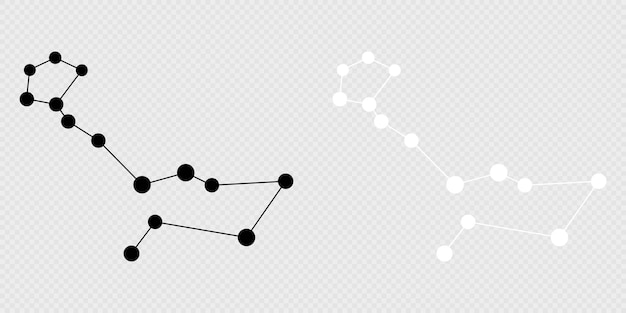 El conjunto de mapas de la constelación de Cetus Ilustración vectorial