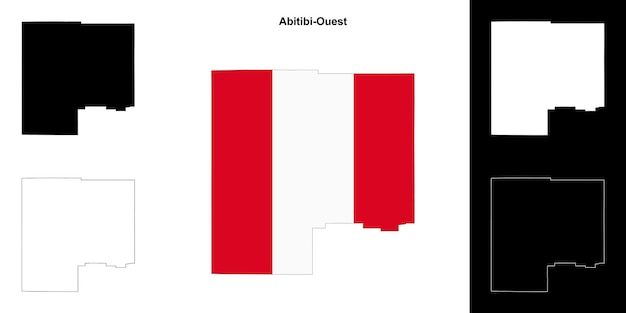 Conjunto de mapas de contorno de Abitibi Ouest Quebec