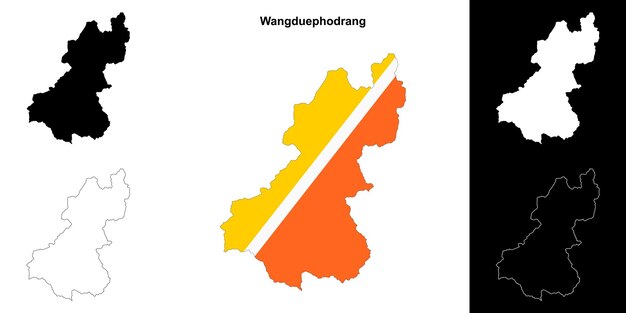El conjunto de mapas del distrito de Wangduephodrang