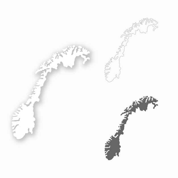 Conjunto de mapas de Noruega para un diseño fácil de editar