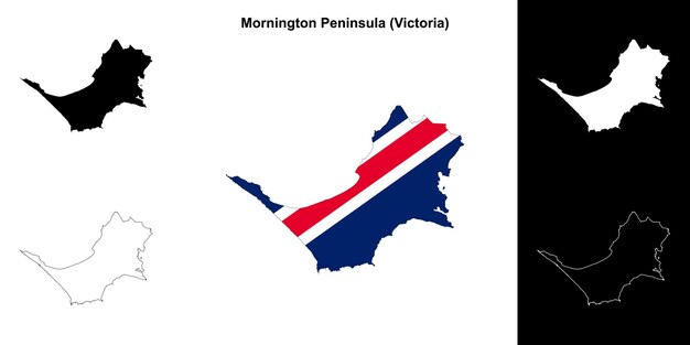 El conjunto de mapas de la península de Mornington Victoria