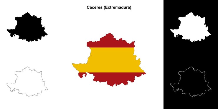 Conjunto de mapas de la provincia de Cáceres