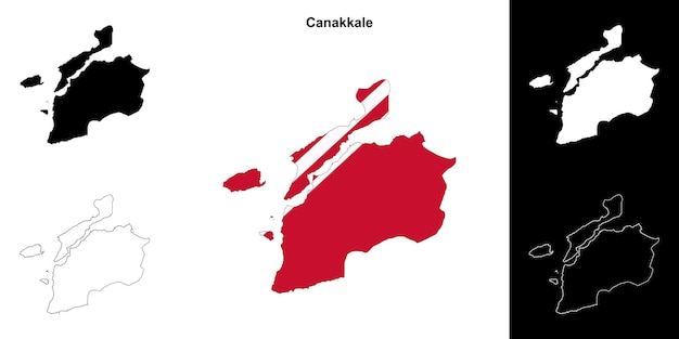 Conjunto de mapas de la provincia de Canakkale