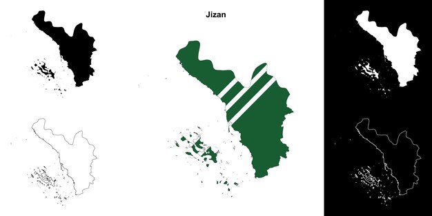 Conjunto de mapas de la provincia de Jizan
