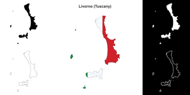 Conjunto de mapas de la provincia de Livorno