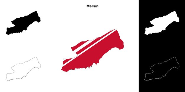 Conjunto de mapas de la provincia de Mersin