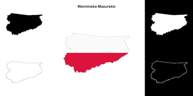 Conjunto de mapas de la provincia de Warminsko Mazurskie