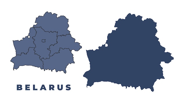 conjunto de mapas vectoriales planos y de contorno de Bielorrusia