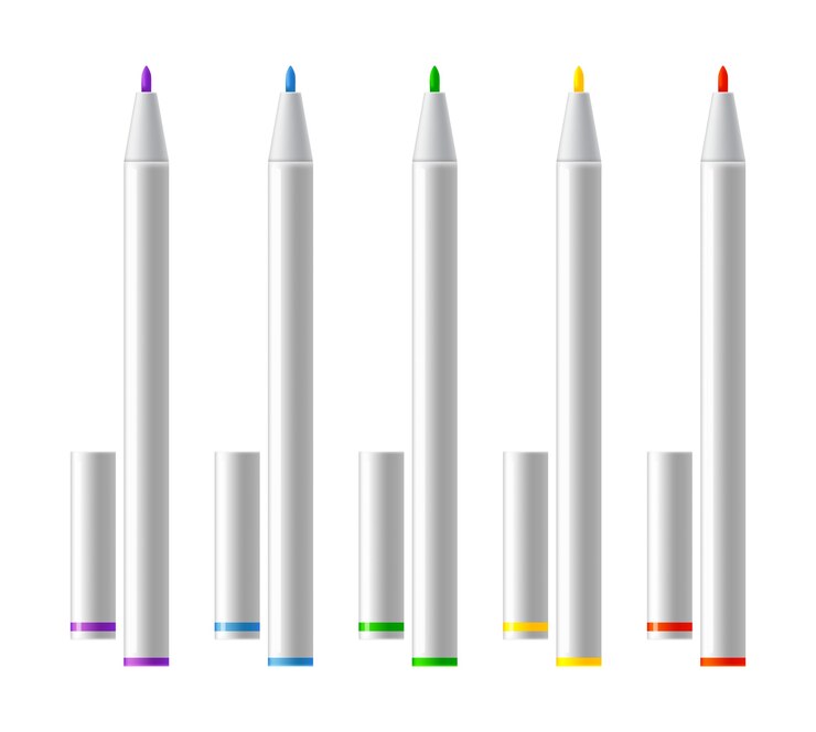 Vector conjunto de marcadores de colores.