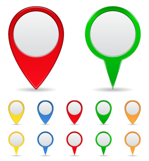 Conjunto de marcadores de mapa