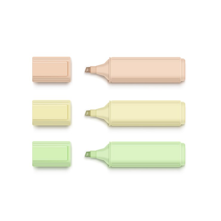 Vector conjunto de marcadores, resaltadores, rotuladores