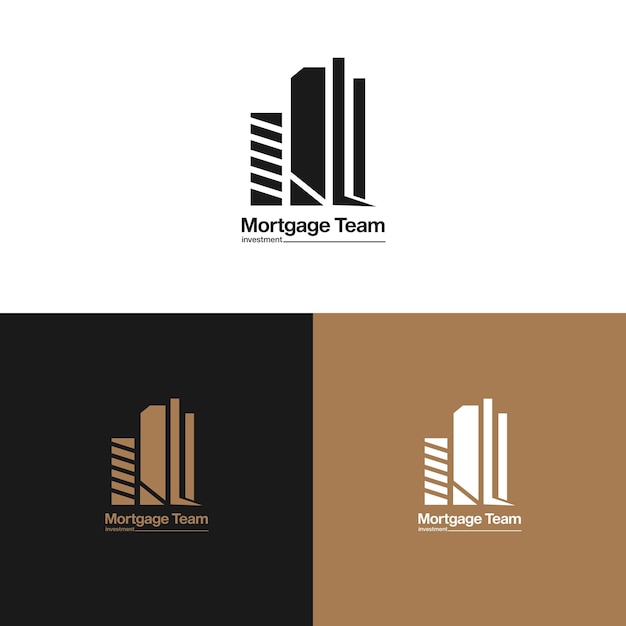 Vector conjunto de marcas de trabajo de edificios con formas geométricas