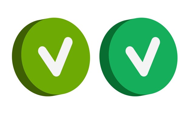 Conjunto de marcas de verificación 3d Marcas de verificación de botones aisladas en fondo blanco Clipart vectorial