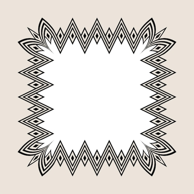 Conjunto de marco de borde cuadrado étnico indígena americano. Vector