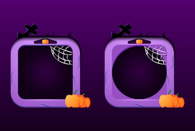 Vector conjunto de marco de borde de halloween gui