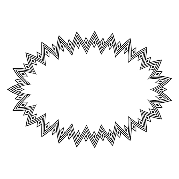 Conjunto de marco de borde redondo ovalado étnico indígena americano. Vector