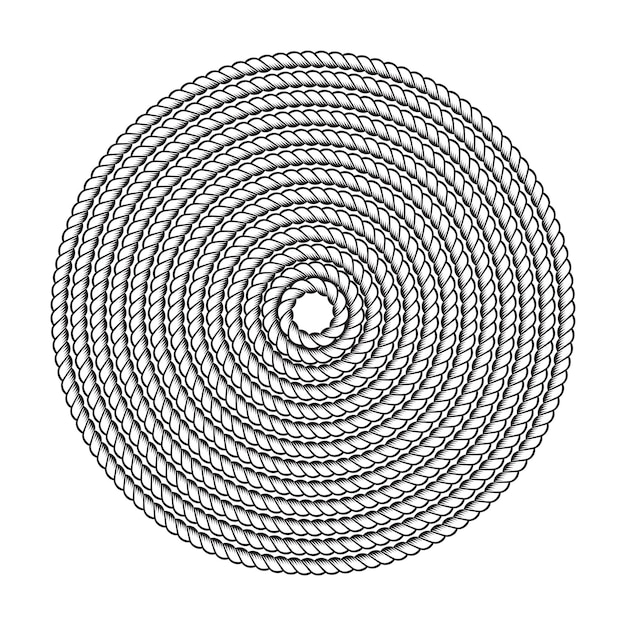 Conjunto de marco de cuerda marina redonda Marco vintage aislado sobre fondo blanco Ilustración vectorial EPS 10