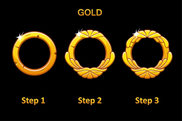Conjunto de marco redondo dorado
