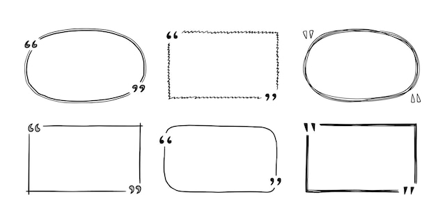 Conjunto de marco de texto de boceto de cuadro de cotización