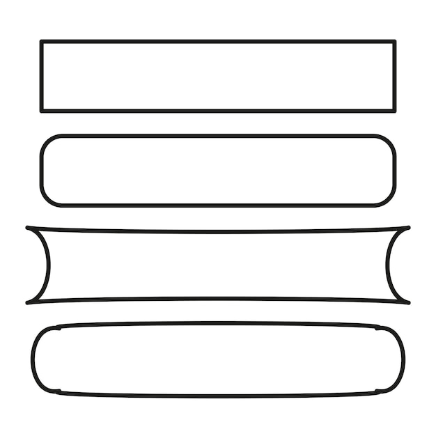 Conjunto de marcos abstractos Formas rectangulares y curvas Diseños de bordes minimalistas Ilustración vectorial