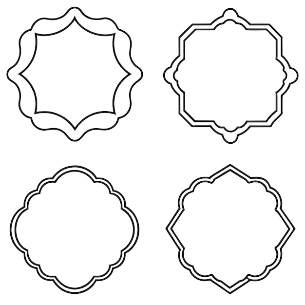 Conjunto de marcos antiguos sobre un fondo blanco Ilustración vectorial para su diseño