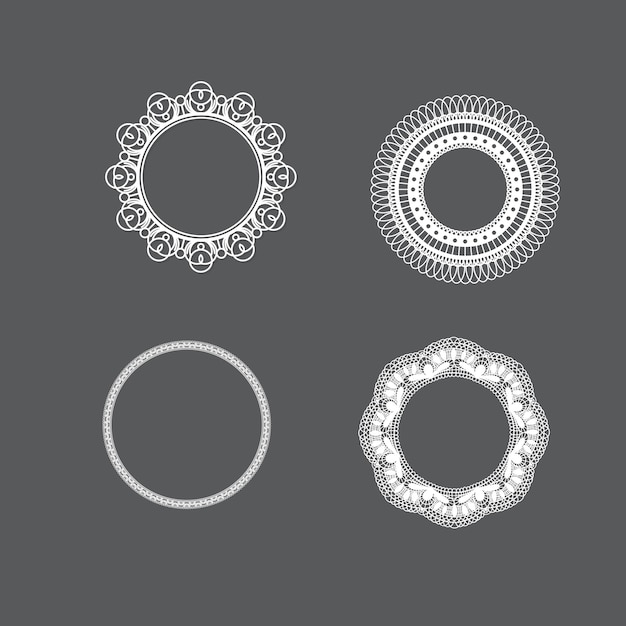 Conjunto de marcos de arco y doble arco rectangular y cuadrado oval y círculo con bordes ondulados