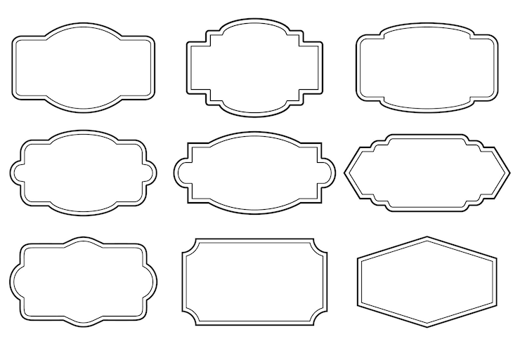 Conjunto de marcos en blanco y etiquetas ilustración vectorial aislada en blanco Conjunto del icono de estallido de estrellas de etiqueta de precio