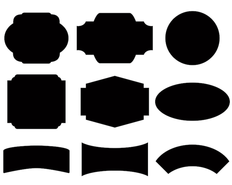 Conjunto de marcos en blanco y etiquetas ilustración vectorial aislada en blanco Conjunto del icono de estallido de estrellas de etiqueta de precio