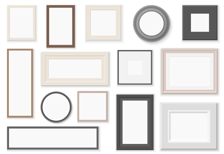 Vector conjunto de marcos de borda vintage para obras de arte imagen o foto elemento de decoración realista en 3d