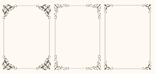 Conjunto de marcos y bordes vintage decorativos