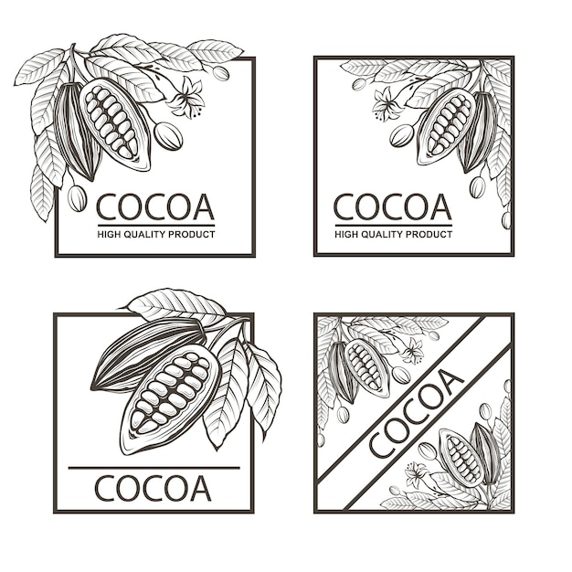 conjunto de marcos con cacao