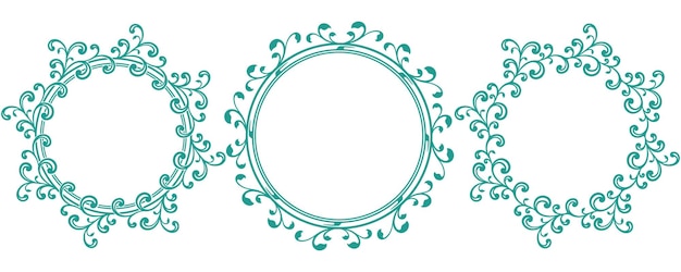 conjunto de marcos de círculos decorativos