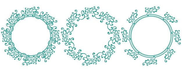 conjunto de marcos de círculos decorativos